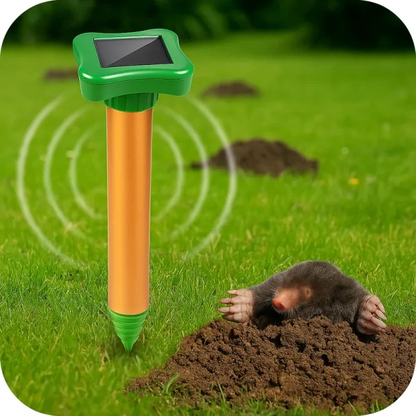 Repelente Solar para Toupeiras em Uso no Jardim – Ecoced - Ecoced
