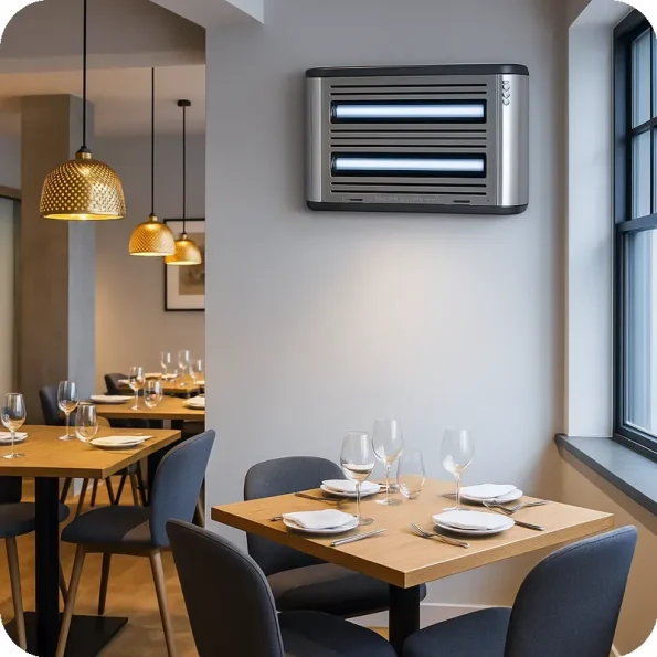Mata Insetos Elétrico Halo30 Inox em Restaurante – 30W UV | Ecoced - Ecoced