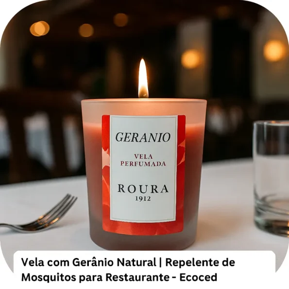 Vela Repelente de Mosquitos com Gerânio Natural para Restaurante – Ecoced - Ecoced
