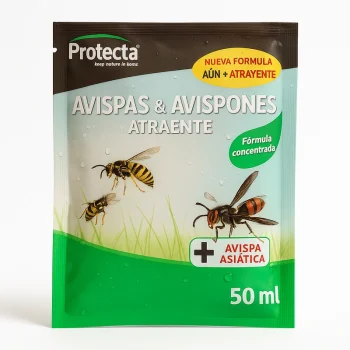 Atrativo líquido Protecta 50 ml para vespa asiática, eficaz e natural, ideal para armadilhas ecológicas em jardins e zonas rurais.