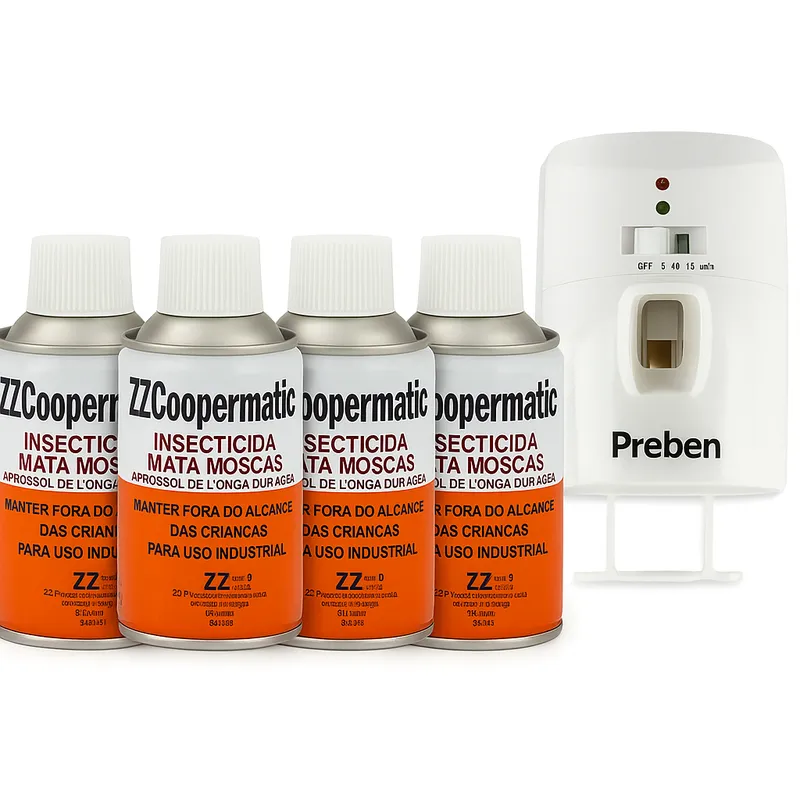 Pack Anti Moscas ZZCoopermatic – 4 Recargas + Dispensador Automático | Ecoced - Ecoced Pack Anti Moscas ZZCoopermatic – 4 Recargas + Dispensador Automático | Ecoced - Ecoced