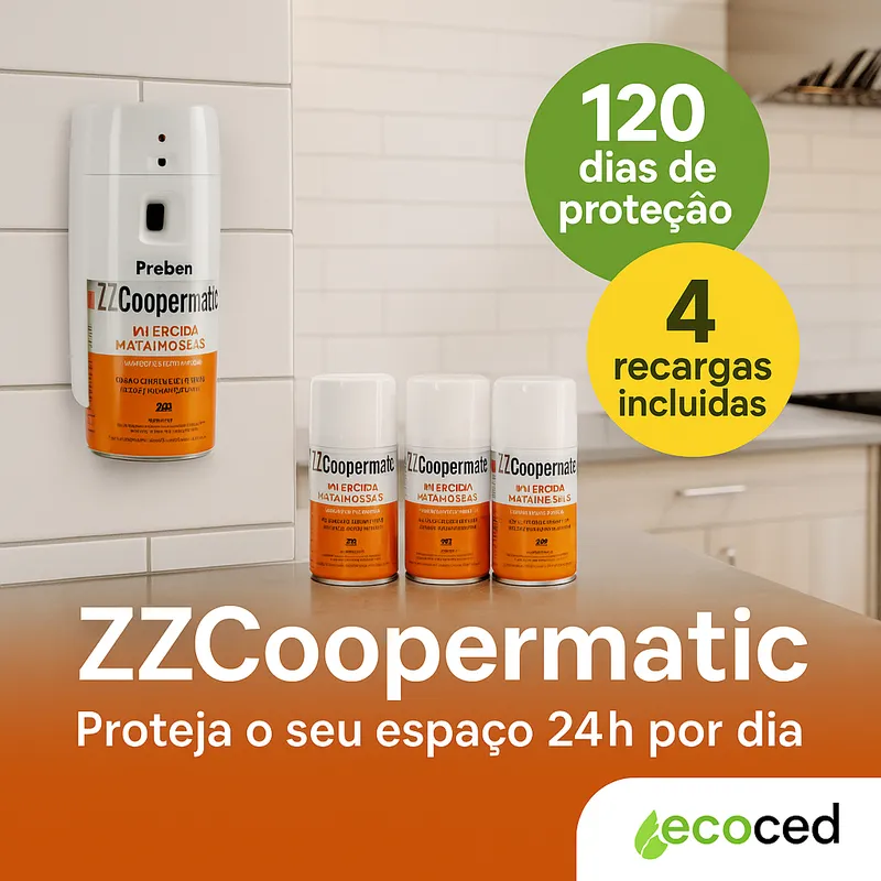 ZZCoopermatic – Dispositivo Anti-Insetos com 4 Recargas | Ecoced - Ecoced ZZCoopermatic – Dispositivo Anti-Insetos com 4 Recargas | Ecoced - Ecoced
