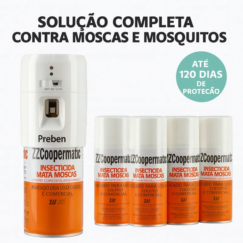 Pack ZZCoopermatic – Dispositivo Automático Anti-Insetos + 4 Recargas - Ecoced Pack ZZCoopermatic – Dispositivo Automático Anti-Insetos + 4 Recargas - Ecoced