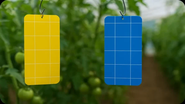 Placa cromática amarela e azul para controlo de pragas agrícolas - Ecoced