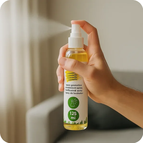 Aplicação manual do Spray Citronela 125 ml – Ecoced - Ecoced