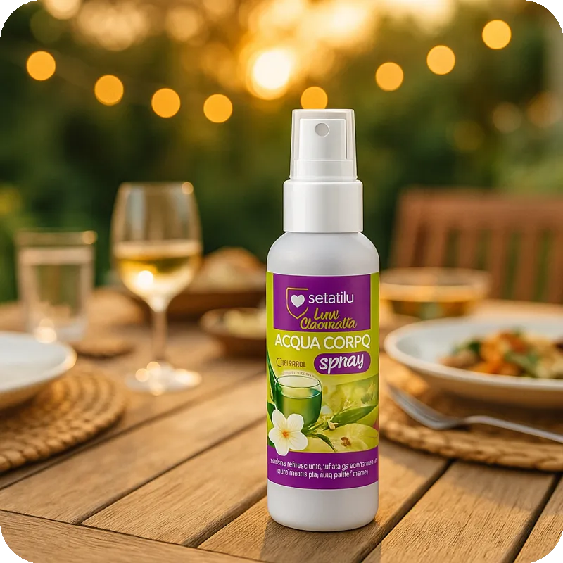Spray Corporal Citronela na mesa de jantar ao ar livre - Ecoced Spray Corporal Citronela na mesa de jantar ao ar livre - Ecoced