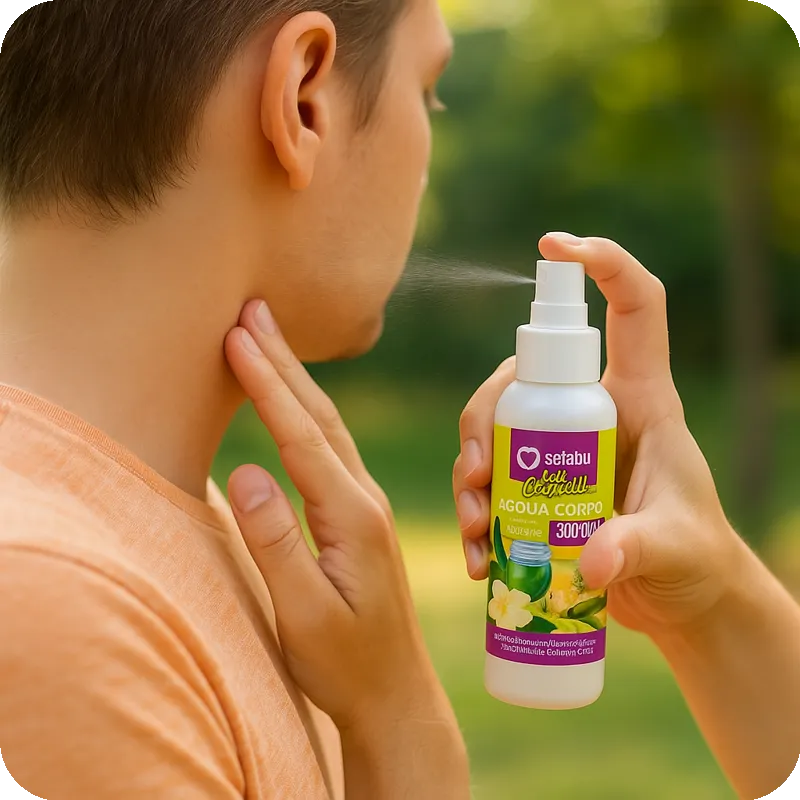Spray Corporal Citronela aplicado atrás da orelha – repelente natural - Ecoced Spray Corporal Citronela aplicado atrás da orelha – repelente natural - Ecoced